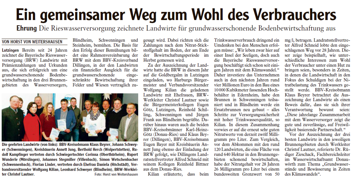 Artikel Ein gemeinsamer Weg zum Wohl des Verbrauchers