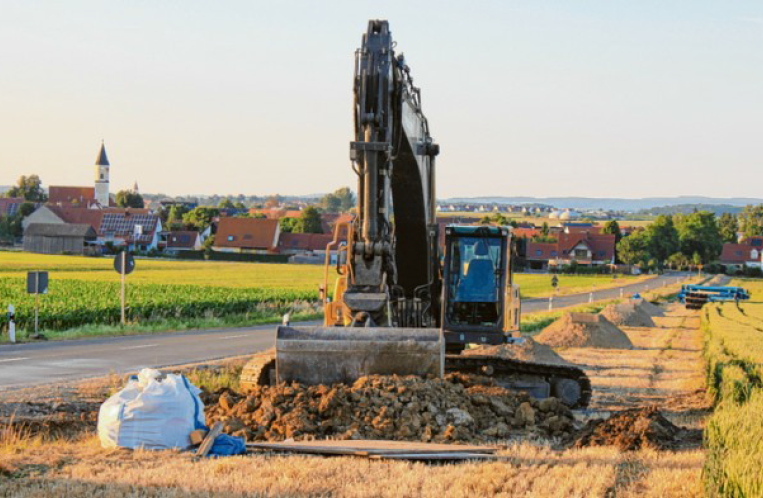 Bild Wasserleitungsbau bei Grosselfingen